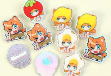 Custom Acrylic Pins with Epoxy & Holographic Finish